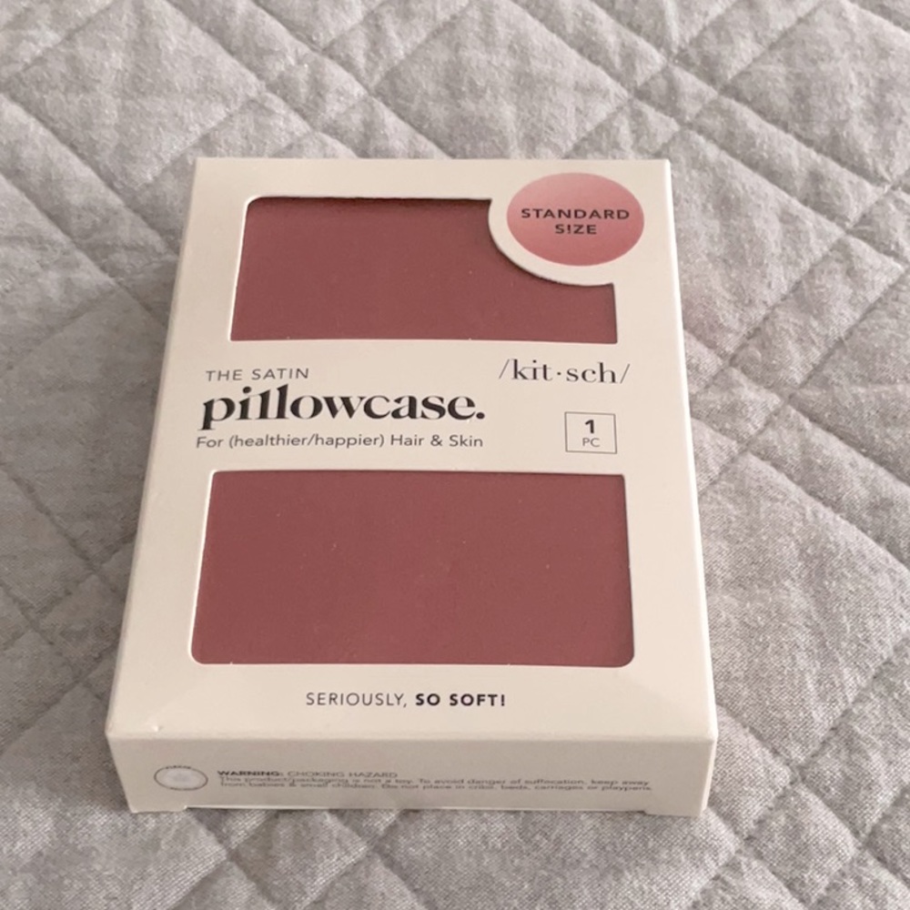 NWOT Sealed Kitsch The Satin Pillowcase. Standard Size in Terracotta